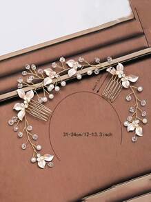 Pearl Leaf Hair Hoop, Women Hair Accessories, Headpiece, Wedding Accessories, Headband - Multicolor - View 3