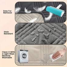 1 chiếc chăn thú cưng nhẹ chống trượt chống nước màu trơn, thích hợp cho mèo và chó nhỏ/vừa/lớn, dùng cho phòng ngủ, phòng khách, vỏ bọc ghế sofa cho thú cưng (1 đến 4 chỗ ngồi) - Màu xám đen - Xem 5