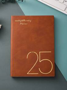 1 pezzo Pianificatore in inglese per il 2025 (penna non inclusa)