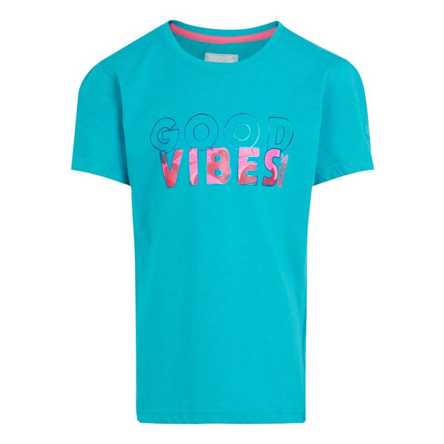 Regatta Childrens/Kids Bosley VII Good Vibes T-Shirt (N/A) - Aegean Blue - View 1