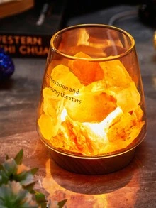 1入浪漫風格玻璃(不含精油)裝飾燈，帶USB插口，適用於客廳、臥室、書房、餐桌，LED桌燈、床頭燈、台燈、夜燈、裝飾桌燈 - WH - 查看 2