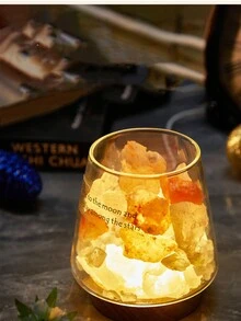 1入浪漫風格玻璃(不含精油)裝飾燈，帶USB插口，適用於客廳、臥室、書房、餐桌，LED桌燈、床頭燈、台燈、夜燈、裝飾桌燈 - WH - 查看 5