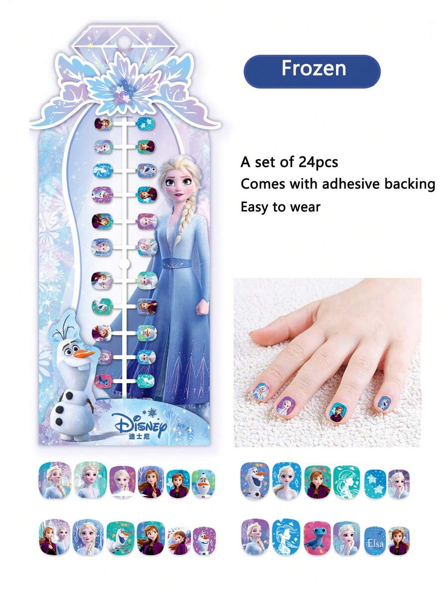 24Pcs/Set Genuine Disney Cartoon Nail Wearing Armor Hard Shell For 3