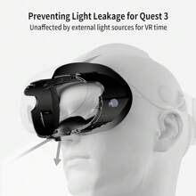1入組舒適的VR面部接口墊，適用於Oculus/Meta Quest 3，具有可調節的PU皮革替換泡沫支架和防漏鼻護墊，適用於Quest 3 VR配件，是聖誕節/生日/萬聖節/朋友的禮物 - 彩色 - 查看 8