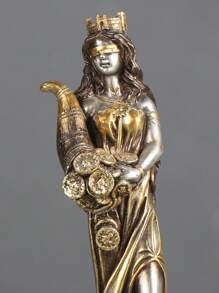 幸运女神树脂雕像装饰，财富女神雕像适用于架子、客厅、办公室、咖啡店装饰，卧室或酒柜的桌面装饰最佳礼物 - 香檳色 - 查看 7