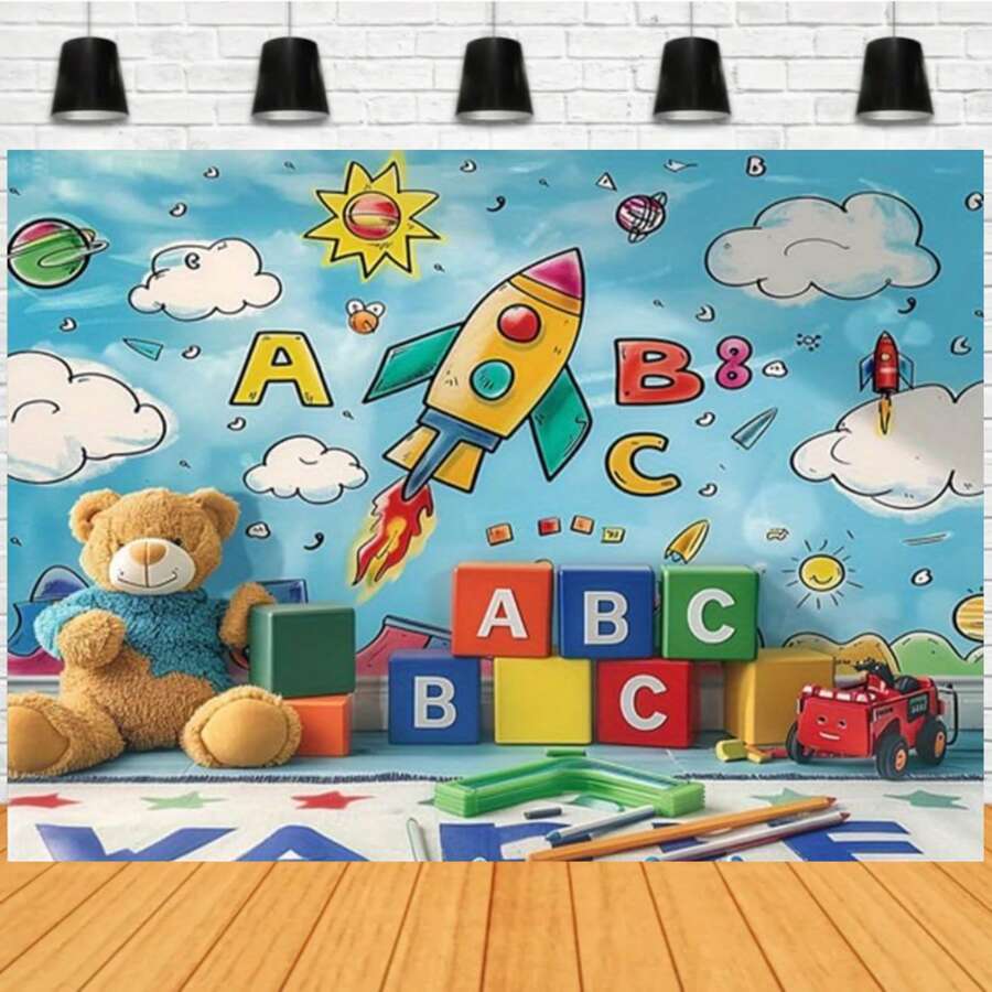 Blackboard Letter Design Back To Schooll Photo Backdrop First Day Of ...