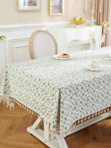 1 Khăn trải bàn hình chữ nhật in hoa màu xanh Ditsy, dùng cho bàn cà phê/tủ giày/tủ đầu giường, vỏ chống bụi cho trang trí nhà kiểu nông thôn, thích hợp cho các bữa tiệc/bữa tối/tiệc sinh nhật/cắm trại/dã ngoại/vườn/nhà hàng phương Tây/khách sạn/trang trí bàn trang điểm - Nhiều màu - Xem 8