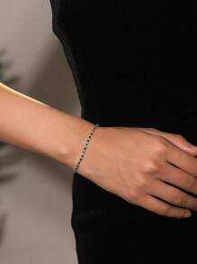 方晶鋯石裝飾手環 - 銀色 - 查看 11