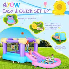 Dmuchany Domek, Pastelowy Dmuchany Domek ze Zjeżdżalnią, Letnia Zabawa Dmuchany Domek, Dmuchany Zamek Z Dmuchawą Powietrza, Dmuchany Zamek Ze Zjeżdżalnią, Prezenty Dla Dzieci - Fioletowy - Zobacz 3