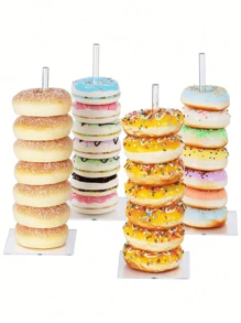 1Set Clear Donuts Stand, Sweets,Creative Birthday Party Donut Display Stand , Dessert Doughnut Holder For Wedding Birthday Party Candy Bar Table Decoraiton,Reusable Dessert Holder - Clear - View 1