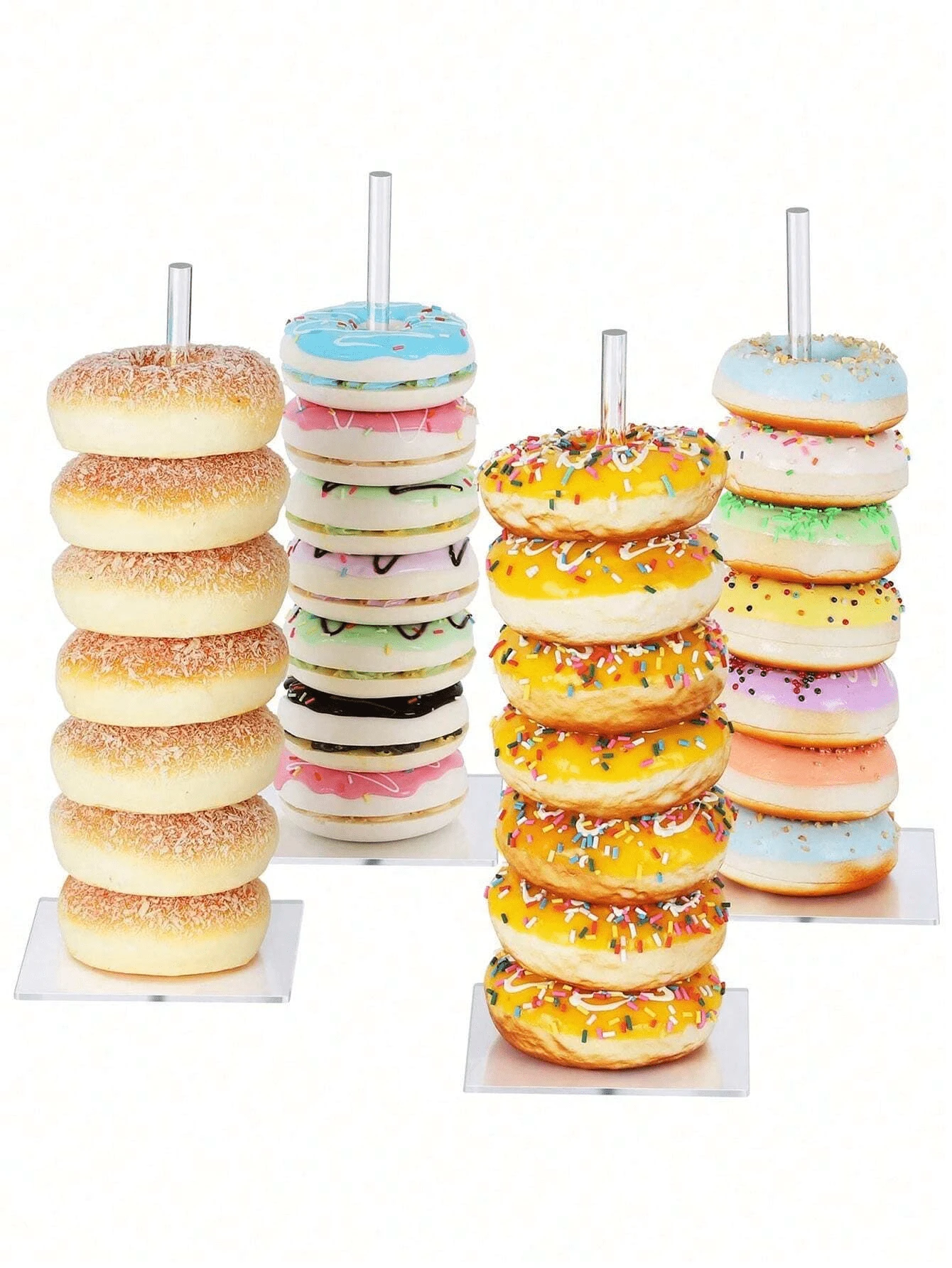 1Set Clear Donuts Stand, Sweets,Creative Birthday Party Donut Display Stand , Dessert Doughnut Holder For Wedding Birthday Party Candy Bar Table Decoraiton,Reusable Dessert Holder - Clear - View 1