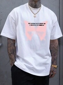 Street Life Hombres De Camiseta Con Eslogan Y Gráfico De Mariposa Hombres Camiseta de hombres amplio con letra con estampado de hombros caídos Camisetas de hombre - Blanco - Ver 1