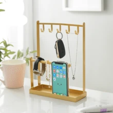 Simple Desktop Wrought Iron Jewelry, Jewelry Storage Rack, Earrings, Necklaces, Hair Accessories, Watch Jewelry Display Rack, Home Key Storage Hanger - Multicolor - View 5