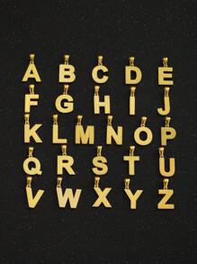 1入時尚潮流字母首飾扭曲鍊項鍊，適用於兒童男孩女孩街頭珠寶，適合生日禮物 - 金黃色 - 查看 4