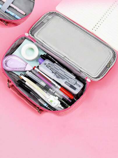 1pc Large Capacity Oxford Cloth Student Pen Case