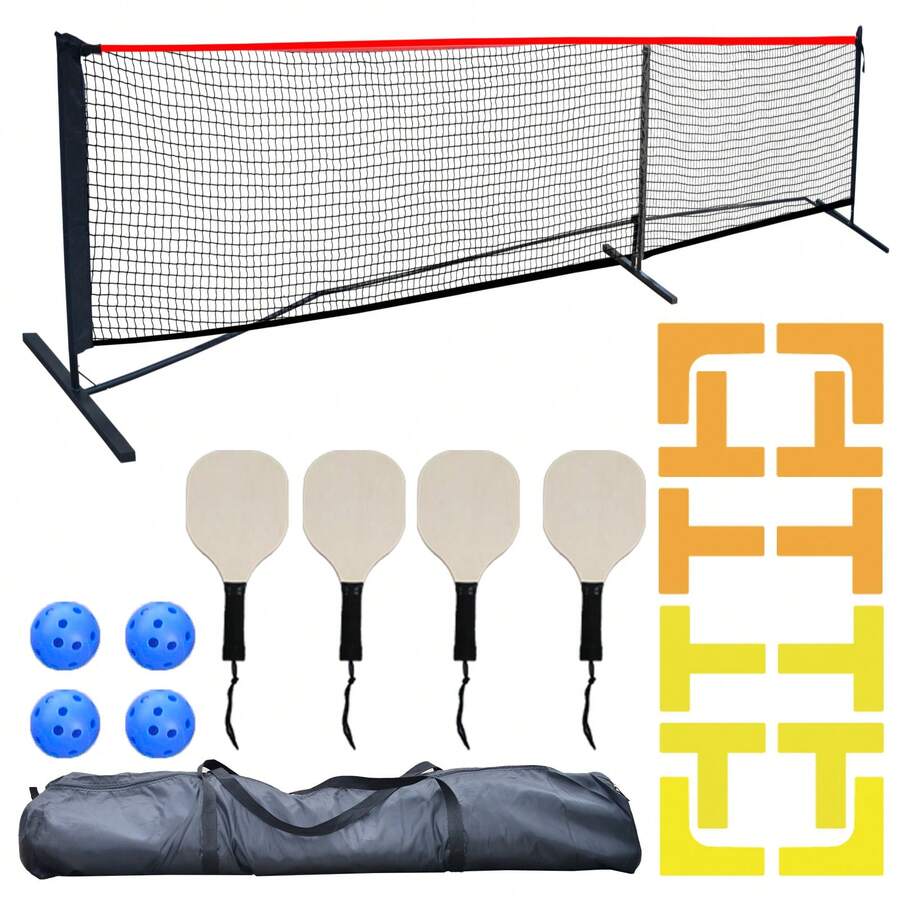 Outdoor Indoor Portable Mini Best Pickleball Nets System Set Regulation Heavy Duty Pro Pickleball Set With Net For Driveway Pickleball Nets Portable Outdoor Regulation Size - Red - View 1