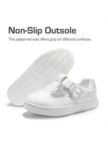 Girls Mary Jane School Uniform Shoes T-Strap Flat Sneakers Comfortable Lightweight For Toddler/Little Kid(Back To School Shoes) - White - View 8
