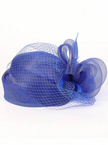 HIMESPORT Bridal Wedding Sinamay Fascinators Hats For Woman Ladies Cocktail  Tea Party Dress Hat With Veil Headdress Elegant Kentucky Derby Cap - Solid Color - View 8