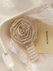 2个/套 干玫瑰花造型发圈，优雅时尚，适合扎高马尾，日常佩戴，通勤，约会，度假，派对，晚宴，女士头部配饰，女士发饰，马尾发圈，发绳，发圈，发圈，发饰，健身美容化妆女士配饰