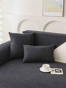 1 Pezzo Cuscino Impermeabile per Divano Universale per tutte le stagioni, Copridivano Stile Moderno Minimalista, Protettore per Divano Anti Graffio amico degli Animali, Lavabile in lavatrice adatto per divani a combinazione L e divani da 1/2/3/4 posti (venduti separatamente) - nero - Visualizzare 3