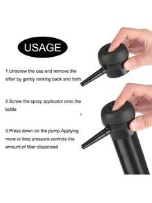 Portable Hair Fiber Powder Sprayer With Extended Nozzle Pump For Hair Loss And Hair Fiber Application - Black - View 3