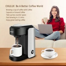 CHULUX Single Serve Coffee Maker Pod Coffee Machine, Upgraded Single Cup Coffee Maker For Fast Brewing, All-In-One Simple Coffee Machine Suitable For Ground Coffee Tea, Mini Coffee Maker Brews In Minutes - 查看 7