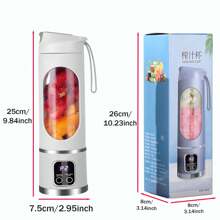 7.4V Portable USB Charging Mini Blender And Juicer - 3 Modes, Digital Display, 12 Blades, Easy To Clean, Perfect For Travel And On-The-Go Fresh Juice Extraction,Vegetable,Fruit ,,Food,,Kitchen,Kitchen Items,Kitchen Tools,Kitchen Things. - White Green Purple - View 12