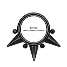 16G 鼻中隔环 316L 不锈钢鼻环 身体穿孔首饰 适用于鼻中隔/鼻子/耳垂 - 不锈钢软骨耳环 男女皆宜 - 黑色 - 查看 22