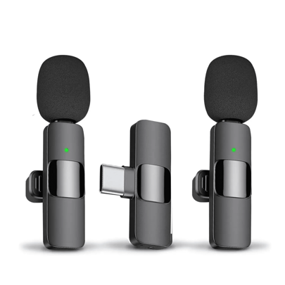 HITOZON Professional Wireless Lavalier Microphone Compatible With Iphone/Android Phones,Cordless Omnidirectional Condenser Recording Mic For Video/Audio/Vlog Recording,Wireless Mic For Teaching, Interviews, Live Streaming