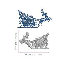 2024 New Christmas Halloween Creative Metal Cutting Mold DIY Scrapbook Card Making Fun 3D Christmas Tree Text Gift Box Snowman Template - Silver - View 14