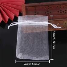 50pcs Drawable Party Supply Christmas Favor Jewelry Packing White Pouches Drawstring Pocket Organza Gauze Sachet Gift Bags,Drawable Party Supply Christmas Favor Jewelry Packing White Pouches Drawstring Pocket Organza Gauze Sachet Gift Bags - White - View 2