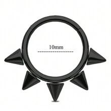 16G 鼻中隔环 316L 不锈钢鼻环 身体穿孔首饰 适用于鼻中隔/鼻子/耳垂 - 不锈钢软骨耳环 男女皆宜 - 黑色 - 查看 19