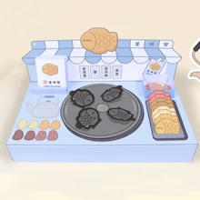 Rabbit Peach Orchard Juice Pudding Mochi Stand Paper Cutting Album Toy Book Box Cartoon Pink Skin Care Fan Lovely Paper Craft Handmade Quiet Book DIY Material Included - Multicolor - View 13