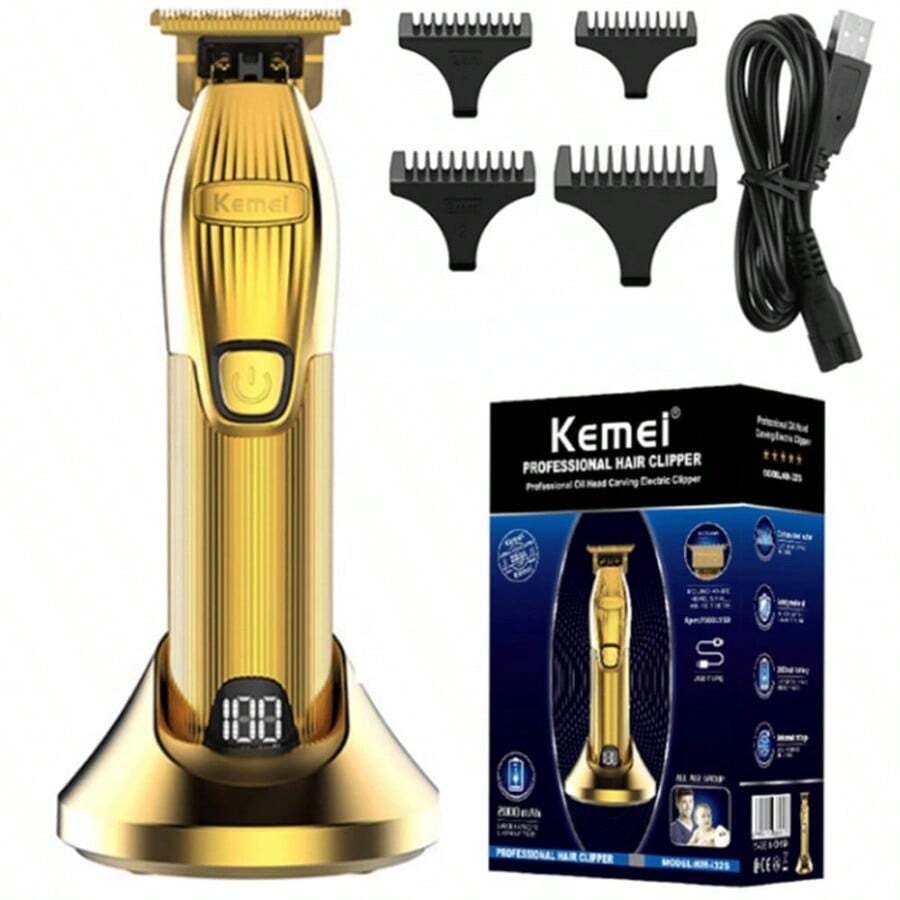 Kemei KM-I32S I32 Electric Rechargeable Hair Clipper Fast Charging And Long Time Using Professional Salon Trimmer Barbier Hot - Gold - View 1