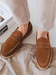 Men's Low Vamp Loafers, Made Of PU Material, Comfortable, Lightweight, Suitable For Parties And Formal Occasions