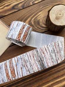 40mm X 2m Wood Grain Theme Washi Tape, Forest Tracks Series, Tree Texture Pattern, DIY Journal And Diary Decoration, Repeating Adhesive Sticker For Journaling - Multicolor - View 13