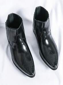 Sepatu Bot Formal Pria Bertali Tinggi - Biru - View 2