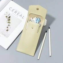 Leather Wide Pencil Case, Creative Large Capacity Student Multifunctional Pencil Case Stationery Bag, Unisex Back To School,Pencil Pouch,School Bag - Single Piece - View 14