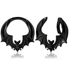1入組低過敏不銹鋼蝙蝠塞式耳穴擴張器，時尚身體飾品