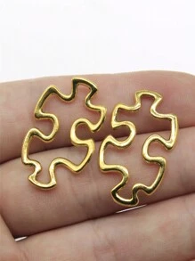 12pcs 30x18mm(1.18x0.71inch) Puzzle Pieces Connector Charms Pendant For Bracelet Necklace Earrings Jewelry Making Jewelry Crafts Accessories