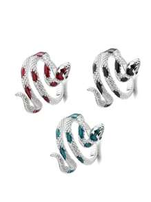 Snake Shape Adjustable Crochet Tension Rings - Finger Knitting Crochet - Exquisite Painting Oil Coloring Craft - Perfect Sewing Accessories For Ladies, Thoughtful Gift For Mom - Snake Crochet - View 8