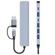 STONESKY 7 In 1 Multiport USB-C Hub Type C To USB 3.0 2.0 Adapter For IOS Pro - Bạc - Xem 2