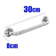 Alça de Apoio Inox Barra 30cm Segurança Idoso Gestante Banheiro Box Parede Suporte Acessibilidade Resistente Corrimao Parede - Multicolorido - Visão 4
