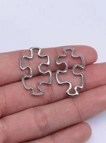 12pcs 30x18mm(1.18x0.71inch) Puzzle Pieces Connector Charms Pendant For Bracelet Necklace Earrings Jewelry Making Jewelry Crafts Accessories