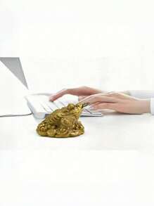 1入組風水招財青蛙擺飾，理想的財富吸引物，辦公桌擺件的招財青蛙形象雕塑，財富和繁榮的幸運禮物，新年和搬新家的禮物 - H，室內裝飾 - 多色 - 查看 6