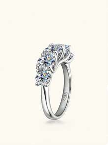 1 miếng Bạc S925 3.6 Carat Nhẫn đính hôn kim cương Moissanite Ins Light Sang trọng Phong cách Âu Mỹ Đơn giản và Thanh lịch Tiệc cầu hôn Tiệc Ngày Đeo Cho Vợ Bạn Gái Mẹ Ngày Lễ Tình Nhân Quà Tặng Sinh Nhật - Bạc - Xem 2