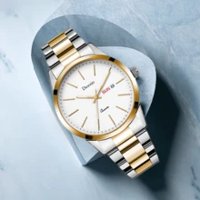 Deesio Đồng hồ thạch anh nữ chất lượng cao với vỏ thép không gỉ 316L, chống thấm nước - Thích hợp làm quà tặng Giáng sinh - màu đen - Xem 2