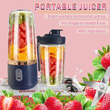 A 6/12-Blade USB Portable Juicer, Featuring An Automatic Small Electric Juicer And Drinking Cup With Power-Off Protection, Blender For Ice Cream Shakes, And Small Food Processor, Is Perfect For Both Home And Outdoor Use!