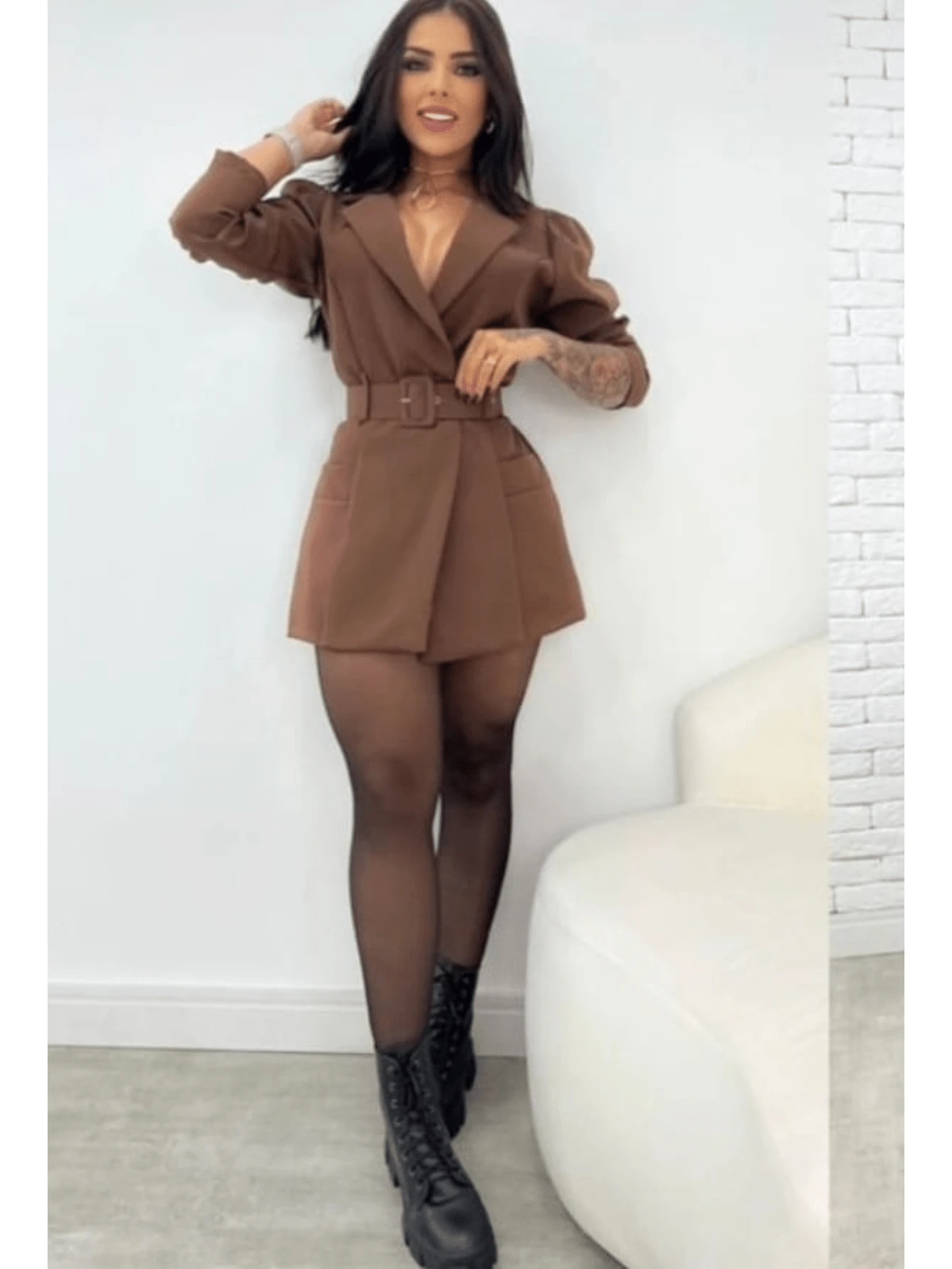 Women Two-Piece Outfits - 鏽棕色 - 查看 1