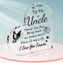 我愛你禮物，1入組標語圖案透明有機玻璃心形設計工藝裝飾牌，侄女生日禮物，感謝姐妹的禮物，我愛你阿姨的禮物，完美的禮物，獨特風格的禮物，適合生日，聖誕節，感恩節，紀念日，離開，紀念品，紀念重物，適用於房間，家庭，辦公室的桌面裝飾，簡約風格 - 黑色 - 查看 18